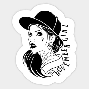 That Girl November Girl Sticker